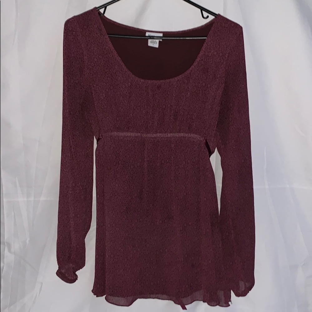 Mimi Maternity Lace Long Sleeve Tie Back Shirt